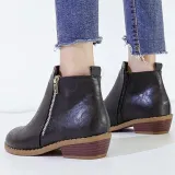 Women Ankle Boots Casual Chic Zipper Boots Artificial Leather Leopard Booties