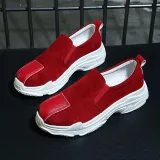 Women Round Toe Sneakers Casual Comfort Slip On Shoes