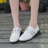 Brown Spring/Fall PU Chunky Heel Daily Adjustable Buckle Loafers