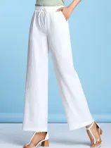 Plus Size Women Plain Casual Wide Leg Shorts