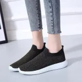 Comfy Summer Flyknit Fabric Flat Heel Sneakers Athletic Casual Shoes