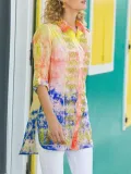 Pink Holiday Shirt Collar Patchwork Shirts & Tops