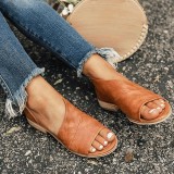 Pu Low Heel Date Sandals