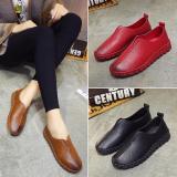 Red Spring/Fall Handmade Sewing Wedge Heel Loafers