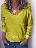 Casual Long Sleeve Cotton-Blend Shirts & Tops