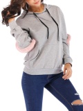 Solid Hoodie Long Sleeve Cutout Hoodies
