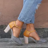 Summer Adjustable Buckle Chunky Heel Shoes