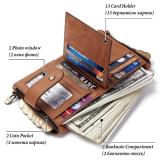 Men's Genuine Leather RFID Buckle Wallet