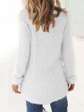 Paneled Crew Neck Casual Sweater