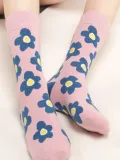 Statement Floral Breathable Cotton Casual Socks