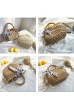 Women's Summer Beach  Woven Straw Pull Rope Handbag