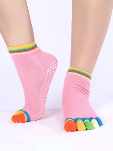 Womens Multi-color Fingers Cotton Socks