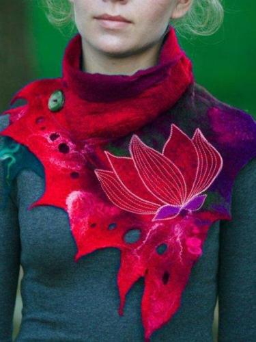 Casual Cotton-Blend Color-Block Scarves & Shawls