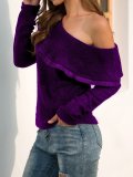 Off Shoulder Long Sleeve Backless Sexy Sweaters