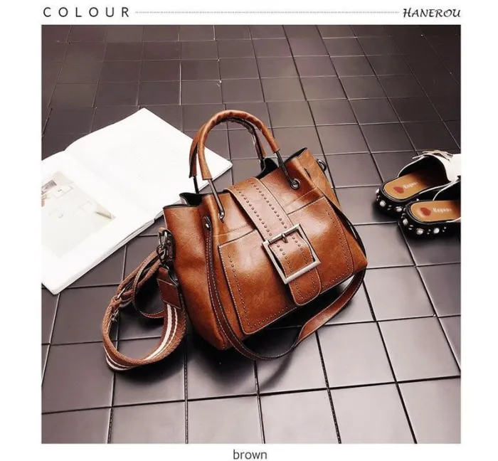 Large Capacity Vintage Tote Crossbody Bag