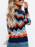 Casual Striped Crew Neck Sweater