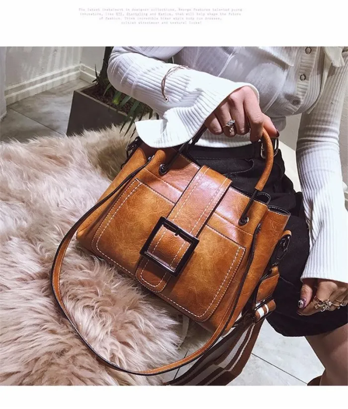 Large Capacity Vintage Tote Crossbody Bag