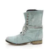 Women PU Booties Casual Comfort Lace Up Shoes