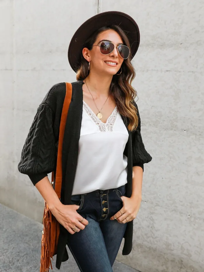 Shawl Collar Long Sleeve Holiday Outerwear
