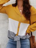 Long Sleeve Knitted Solid Knitted Shirts