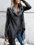 H-line Long Sleeve Plain Knitted Cardigan