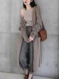 Pure Color Long And Loose Sweaters Coats
