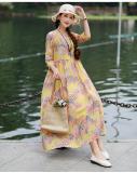 Ethnic-Style Large Size Printed Long Dress