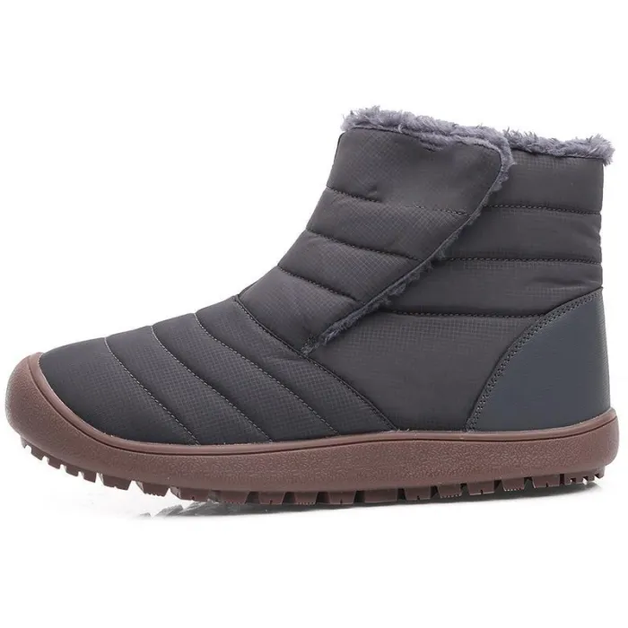 Large Size Unisex Waterproof Fur Lining Slip On Snow Boots