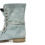 Women PU Booties Casual Comfort Lace Up Shoes
