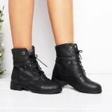 Women Warm Martin Booties Casual Comfort Plus Size Lace Up Shoes