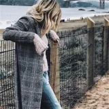 British Style Vintage Plaid Cardigan Coat