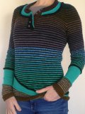 Color-Block Striped Long Sleeve Women's Sweaters