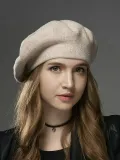 All-match Beaded Wool Blend Casual Soft And Thermal Beret Hat