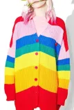 Fashion New Rainbow Knit Top