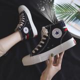 Vintage Women Solid Color High Canvas Sneakers