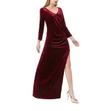Sexy V Collar Seven Sleeve Split Dress