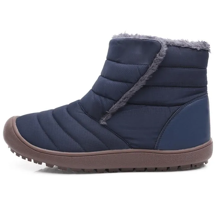 Large Size Unisex Waterproof Fur Lining Slip On Snow Boots