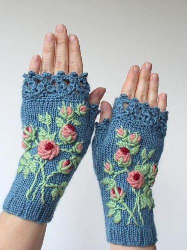 Blue Casual Gloves & Mittens