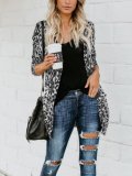 Long And Medium Leopard Loose Cardigan