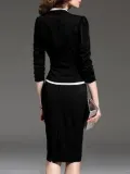 Scoop Neck  Colouring Bodycon Dress   Professional Dress