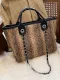 Women's Vintage Animal Print Large Capacity Tote