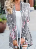 Cotton Floral Casual Printed/Dyed Cardigan