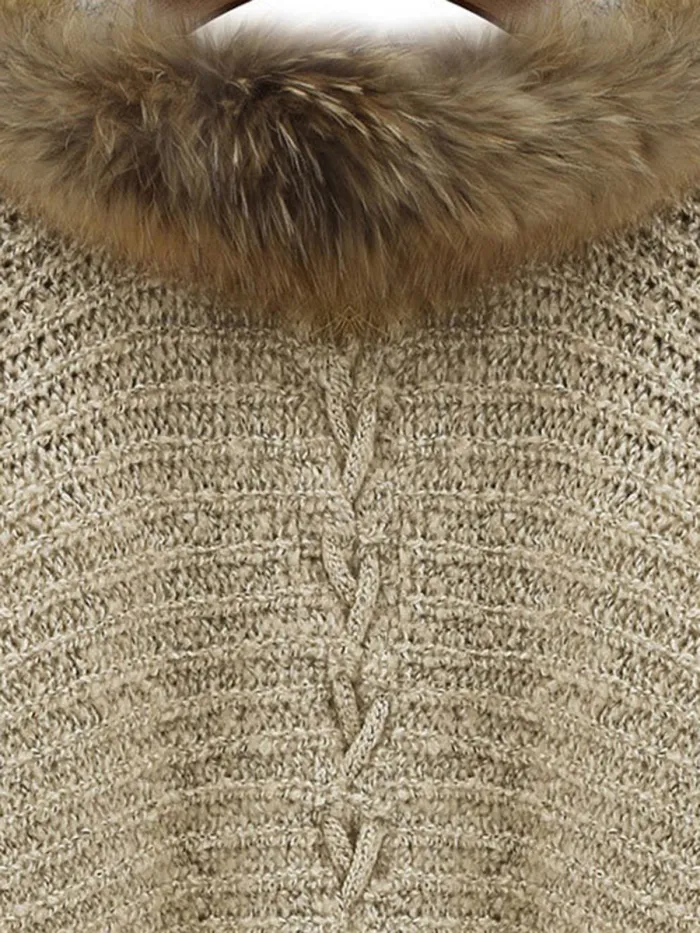 Batwing Lace Up Casual Plain Cocoon Sweaters & Cardigan
