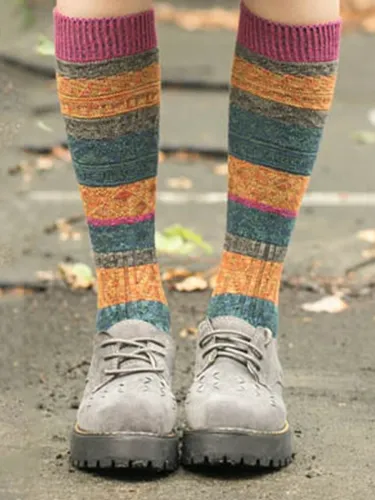 Vintage Tribal Printed Breathable Casual Cotton Warm Socks