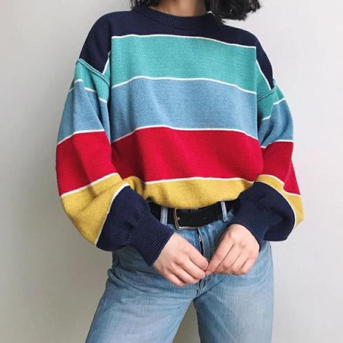 Casual Round Neck Colouring Sweater