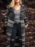 Color-Block Tribal Long Sleeve Boho Cardigan