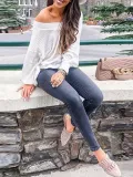Solid Color Simple V-Neck Sweater