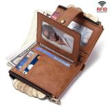 Men's Genuine Leather RFID Buckle Wallet