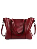 Women Oil Leather Tote Casual Front Pockets Crossbody Bags Handbags