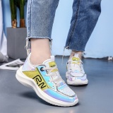 Women's Fashion Colorful Mirror Color Matching Platform Sneakers